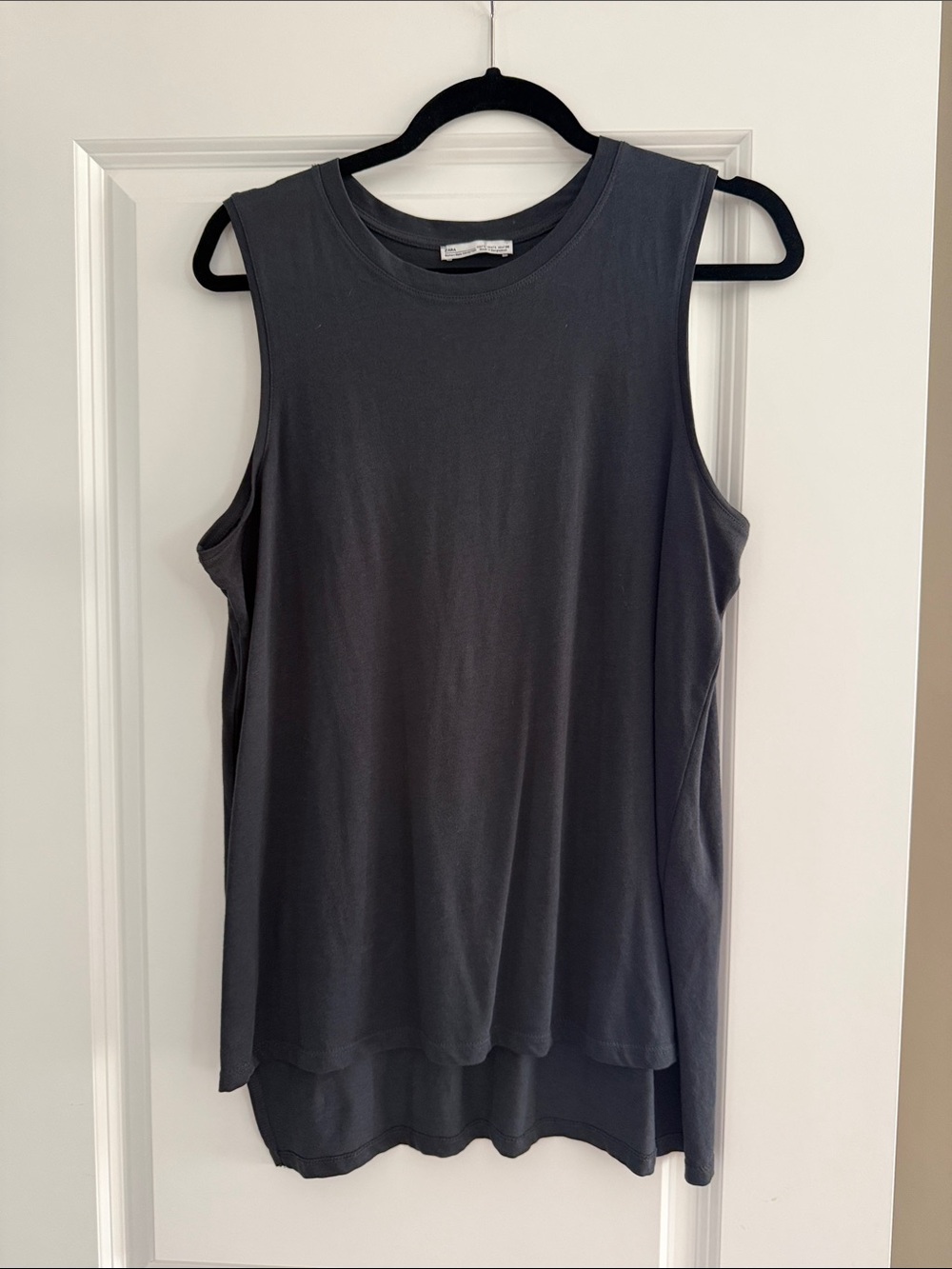 Zara Double-Layer Charcoal Muscle Tank